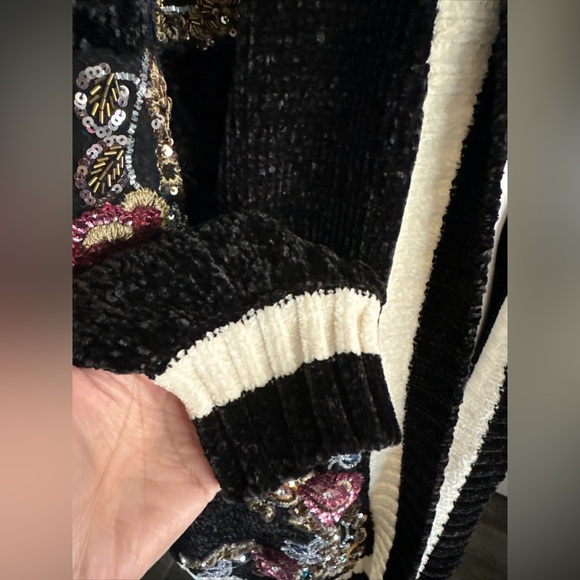 ZARA Knit Floral Appliqué Chunky Open Cardigan - Picture 11 of 14